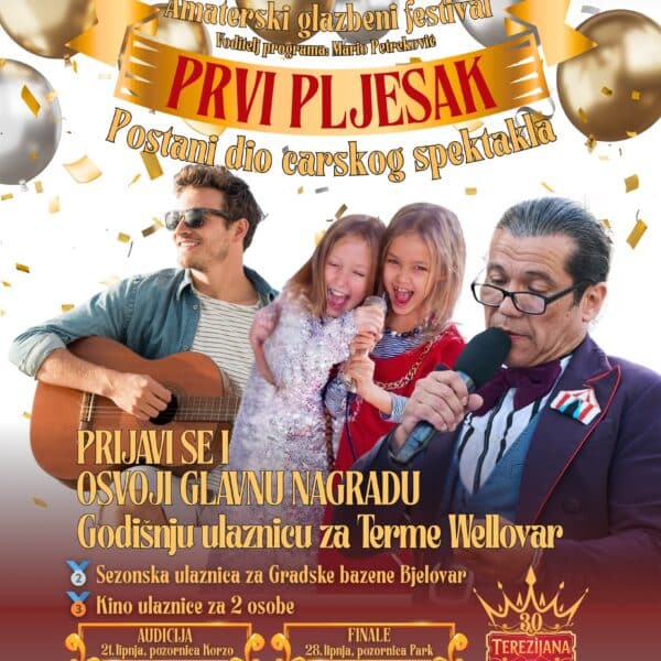 Prijave za amaterski glazbeni festival Prvi pljesak – Terezijana 2026 
