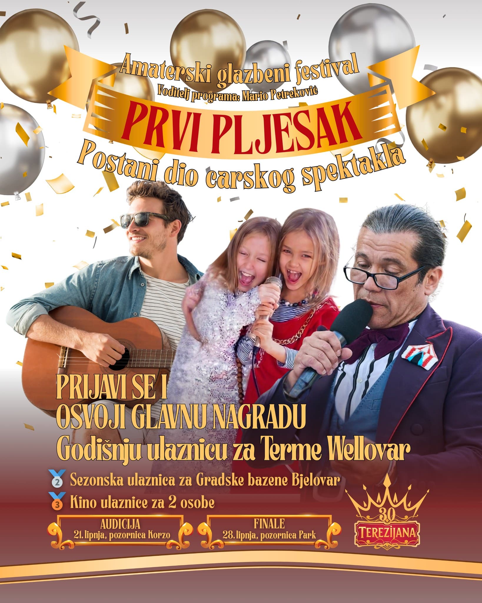 Prijave za amaterski glazbeni festival Prvi pljesak – Terezijana 2026