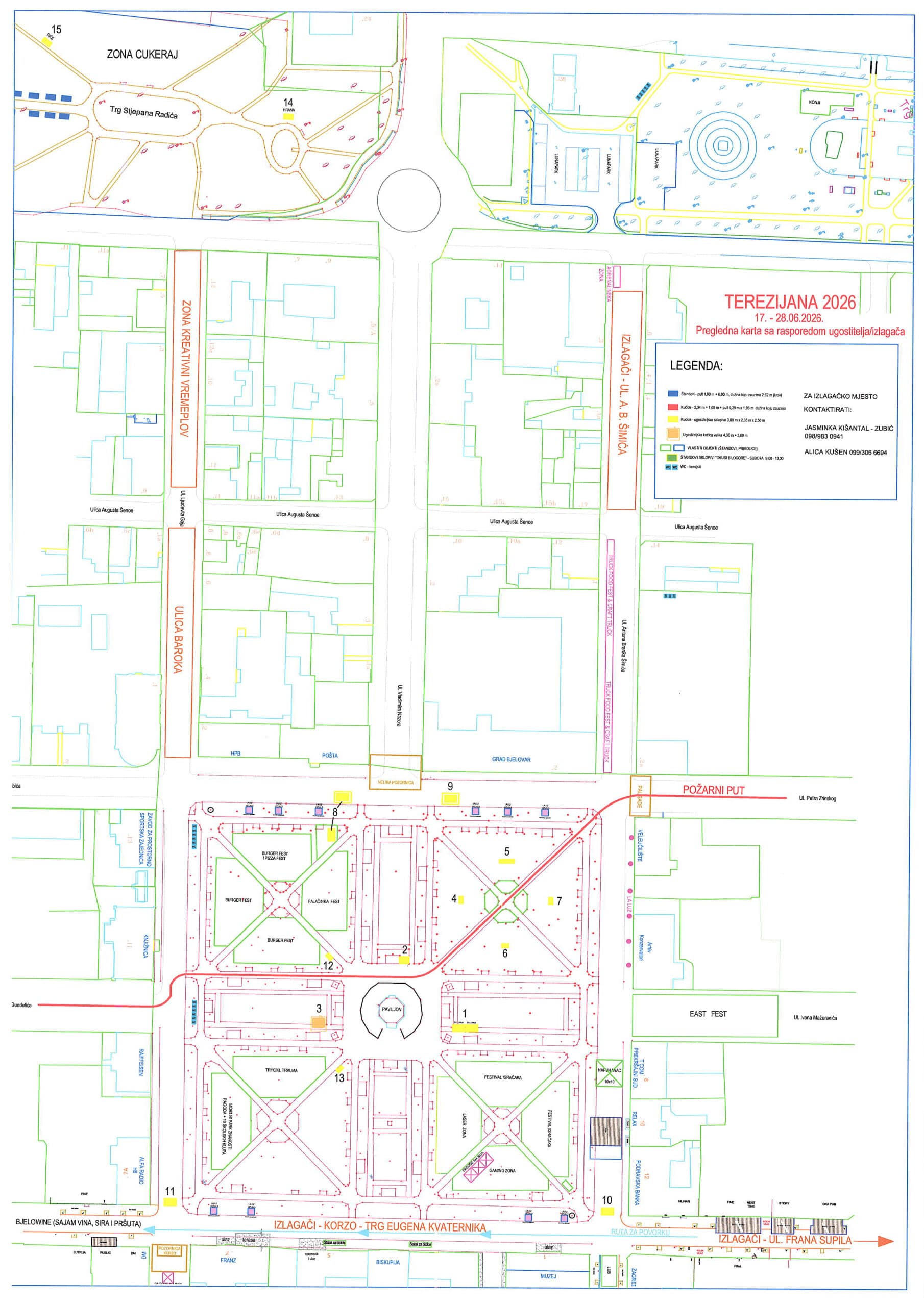Terezijana 2026 - Pregledna karta sa rasporedom ugostitelja_izlagača_2026 Terezijana 2026 Pregledna karta sa rasporedom ugostitelja izlagača 2026